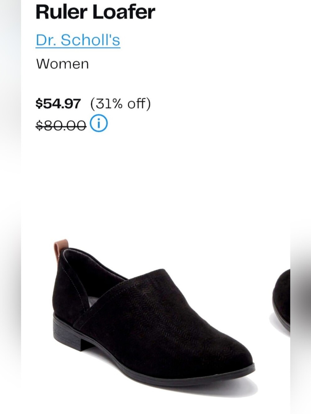 Dr. Scholl's Ruler Loafer Women's Black Slip-On Lightweight US 7.5